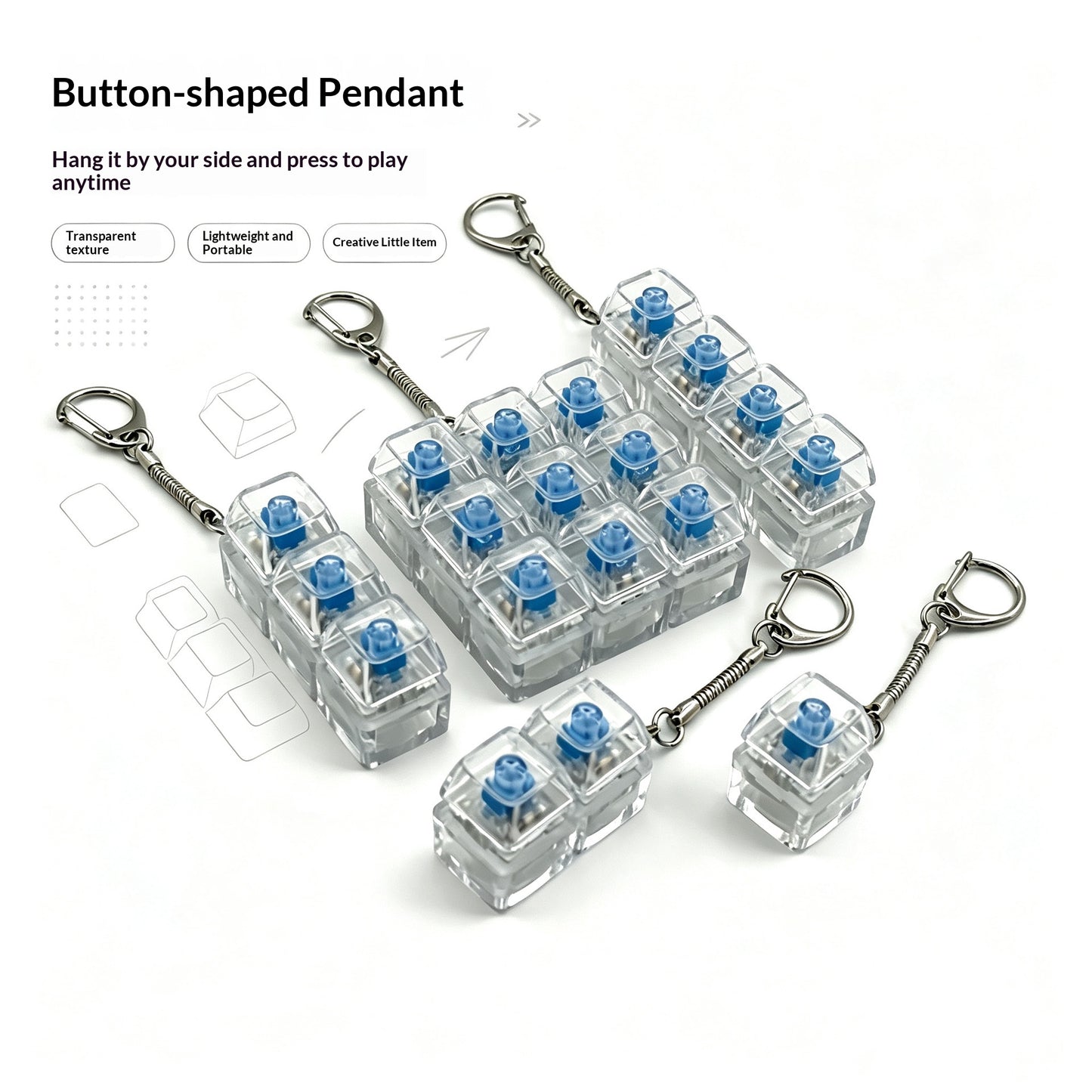 VaultBlock Crystal Pop Button — Clicky Decompression Fidget