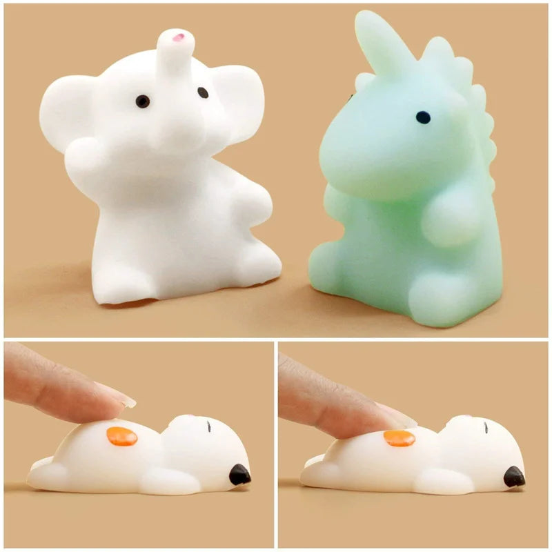 50-Pack Kawaii Mochi Squishy Party Pack – Animal Squeeze Stress Toys