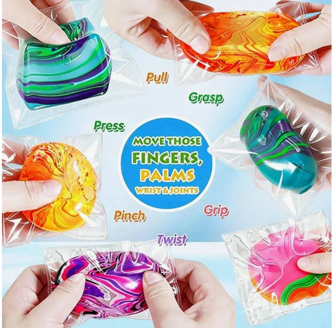 Marble Swirl Squishy Fidget Toy – Anti-Anxiety Hand Squeeze Sensory Ball