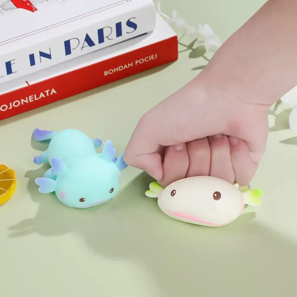 Axolotl Squeeze Ball Squishy – Cute Cartoon Anti-Stress Slow Rise Toy