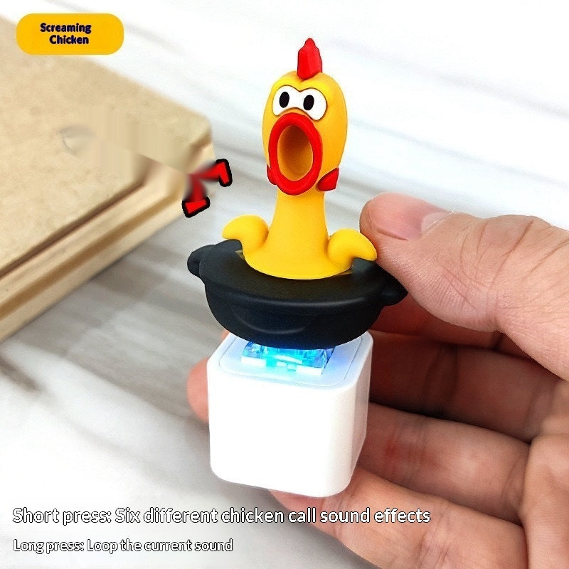 VaultBlock Glow Button Keychain — Squeeze & Light Fidget