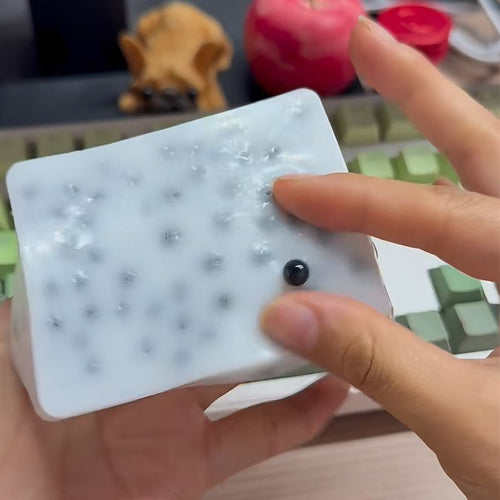 VaultBlobs Pop-a-Spot Tofu Squishy — Satisfying Sticky Squeeze Block
