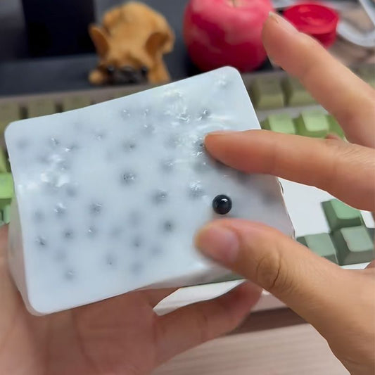 VaultBlobs Pop-a-Spot Tofu Squishy — Satisfying Sticky Squeeze Block