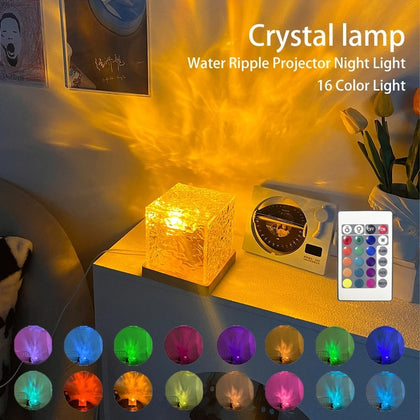 Water Ripple Ambient Lamp — 16 Colors, USB