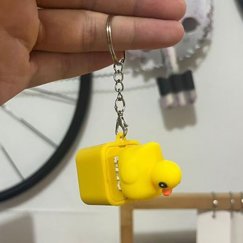 VaultBlock Glow Button Keychain — Squeeze & Light Fidget