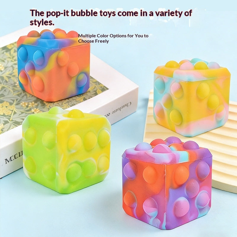 3D Dice Silicone Bubble Squeeze Ball