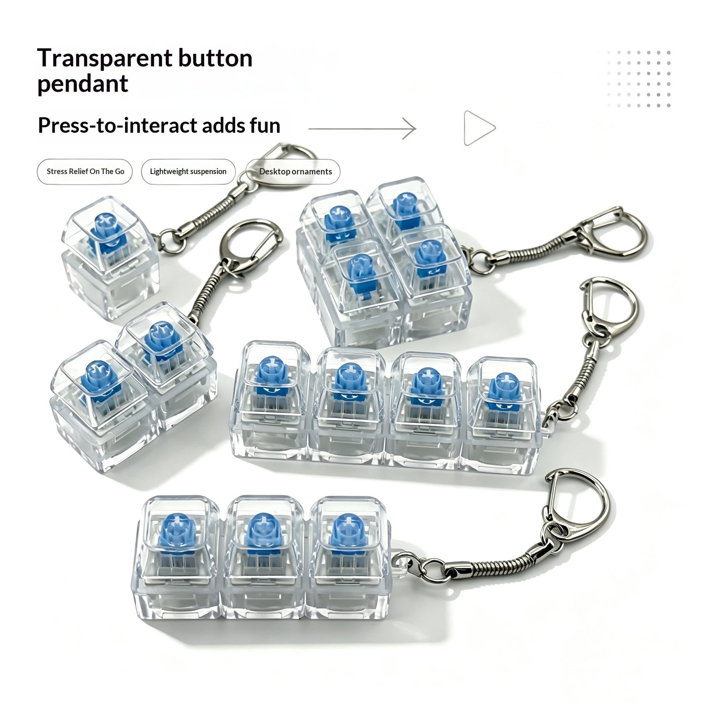 VaultBlock Crystal Pop Button — Clicky Decompression Fidget