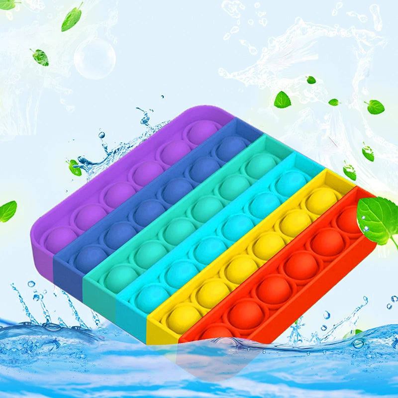 Nee Doh Jellyfish &amp; Cube Squish Toy – Soft Jelly Stress Relief Fidget Sensory