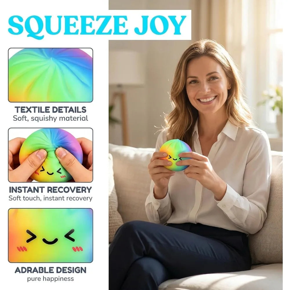 VaultBlobs Rainbow Dumpling Squishy — Slow-Rising Stress Toy