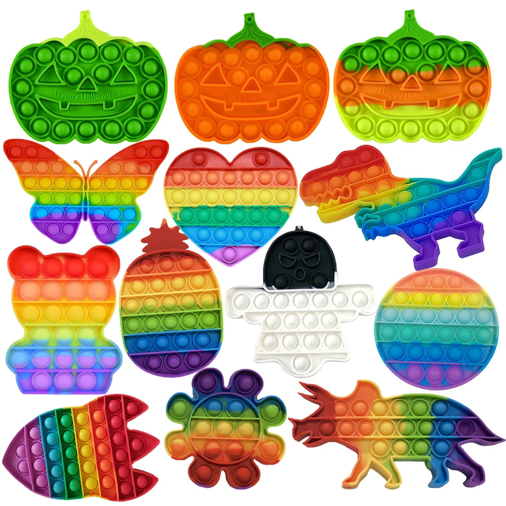 Nee Doh Jellyfish &amp; Cube Squish Toy – Soft Jelly Stress Relief Fidget Sensory