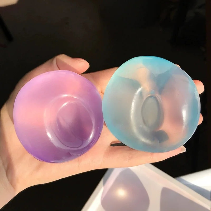 Transparent Mochi Squishy Fidget Toy – Crystal Jelly Sensory Squeeze