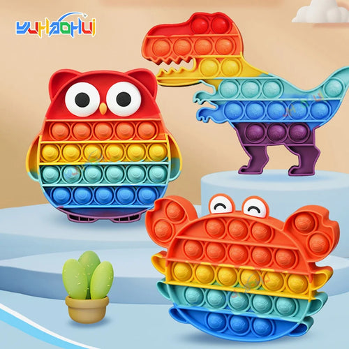 VaultBlock Rainbow Push Bubble Fidget — Sensory Pop Board