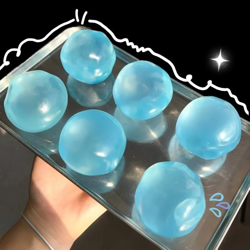 Transparent Mochi Squishy Fidget Toy – Crystal Jelly Sensory Squeeze