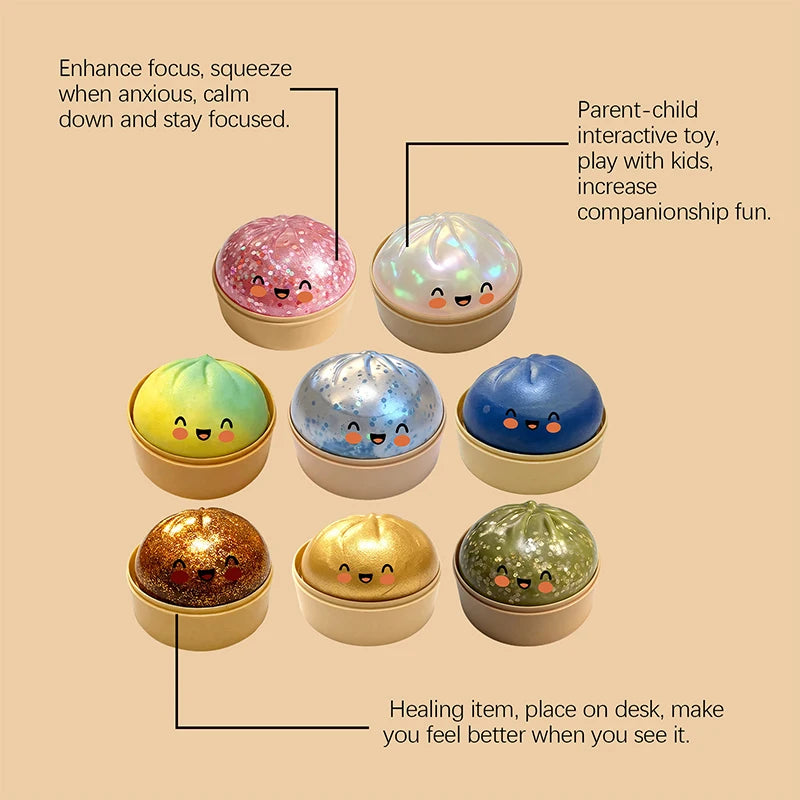 VaultBlobs Glitter Dumpling Squish — Slow-Rebound Stress Ball