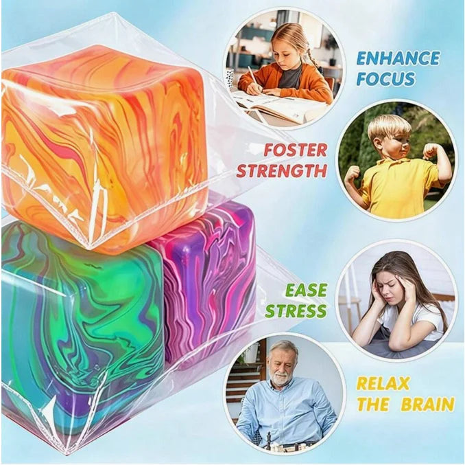 Marble Swirl Squishy Fidget Toy – Anti-Anxiety Hand Squeeze Sensory Ball
