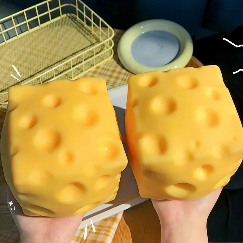 Giant Cheese Block Squishy – Taba Jumbo Slow Rise Stress Relief Toy