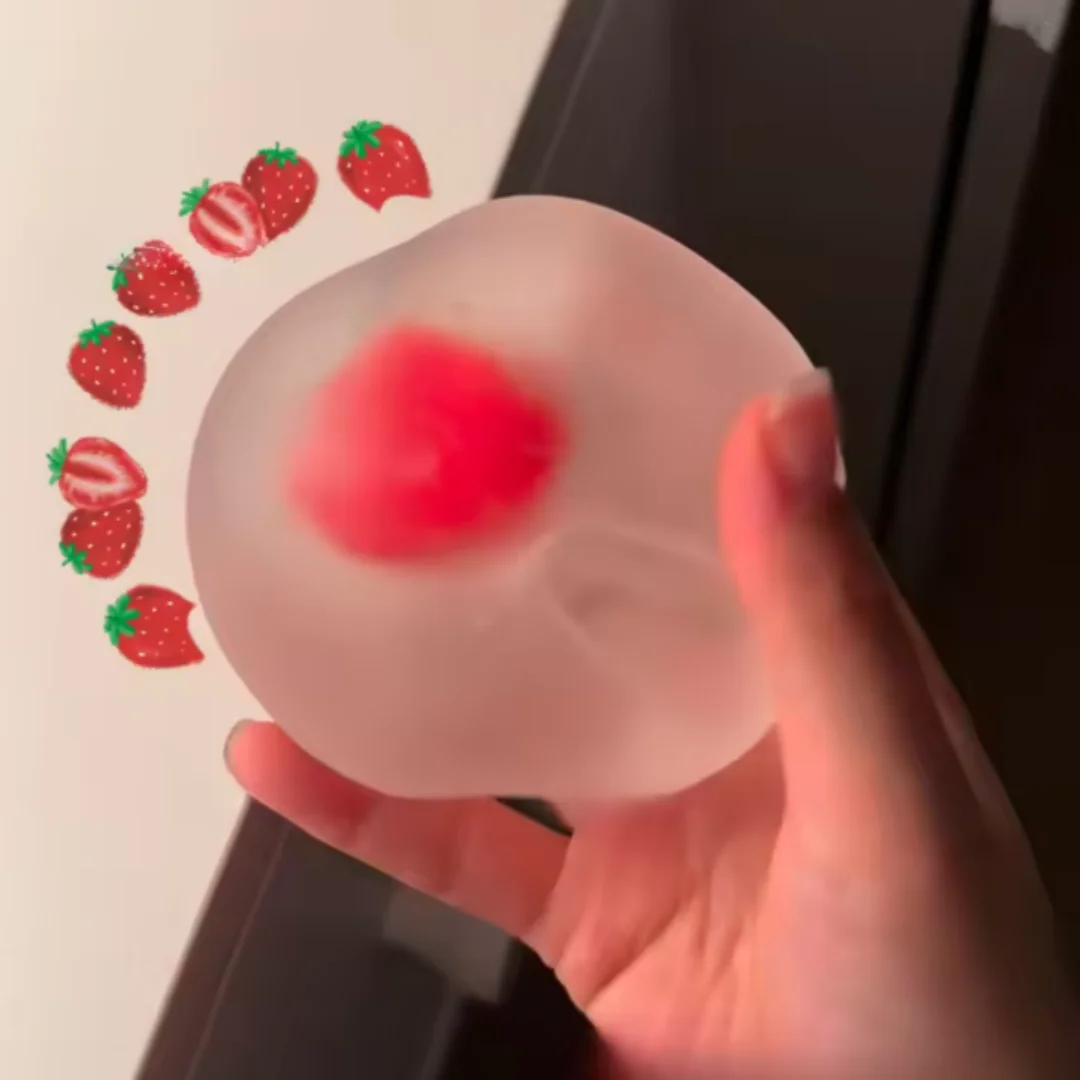 VaultBlobs Strawberry Mochi — Soft Squeeze Ball
