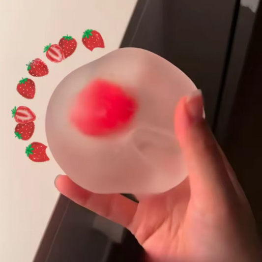VaultBlobs Strawberry Mochi Squishy — Soft Slow-Rise Squeeze Ball