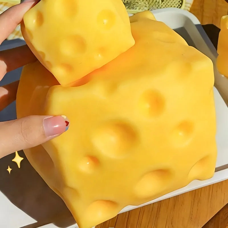 Giant Cheese Block Squishy – Taba Jumbo Slow Rise Stress Relief Toy