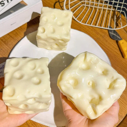 VaultBlobs Cheese Cube Squishy — Moldable Non-Rebound Sensory Block