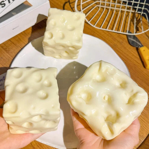 VaultBlobs Cheese Cube Squishy — Moldable Non-Rebound Sensory Block