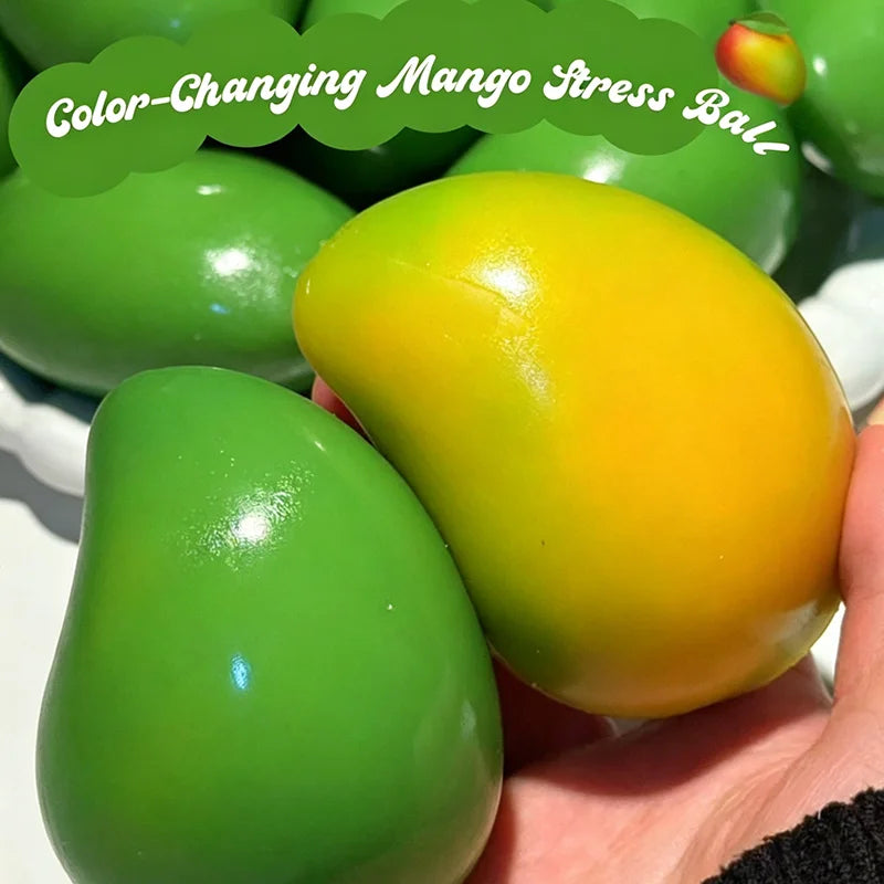 Color Changing Mango Squishy – ASMR Squeeze Ball Anti-Anxiety Fidget Toy
