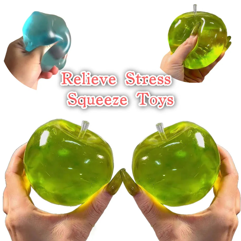 Green Apple Squishy Stress Ball – Slow Rise Fidget Toy for ADHD &amp; Anxiety