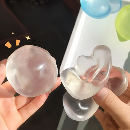 VaultBlobs Crystal Jelly Mochi Squishy — Transparent Sensory Squeeze
