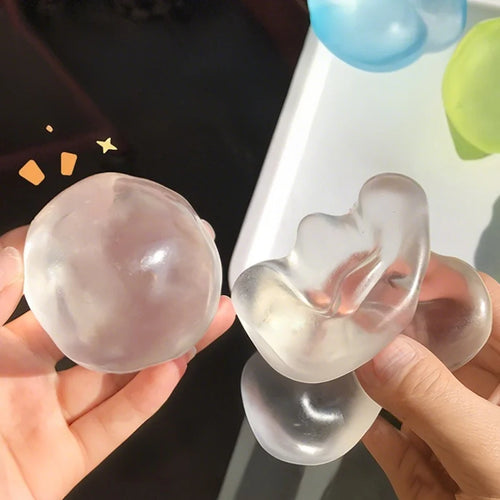 VaultBlobs Crystal Jelly Mochi Squishy — Transparent Sensory Squeeze