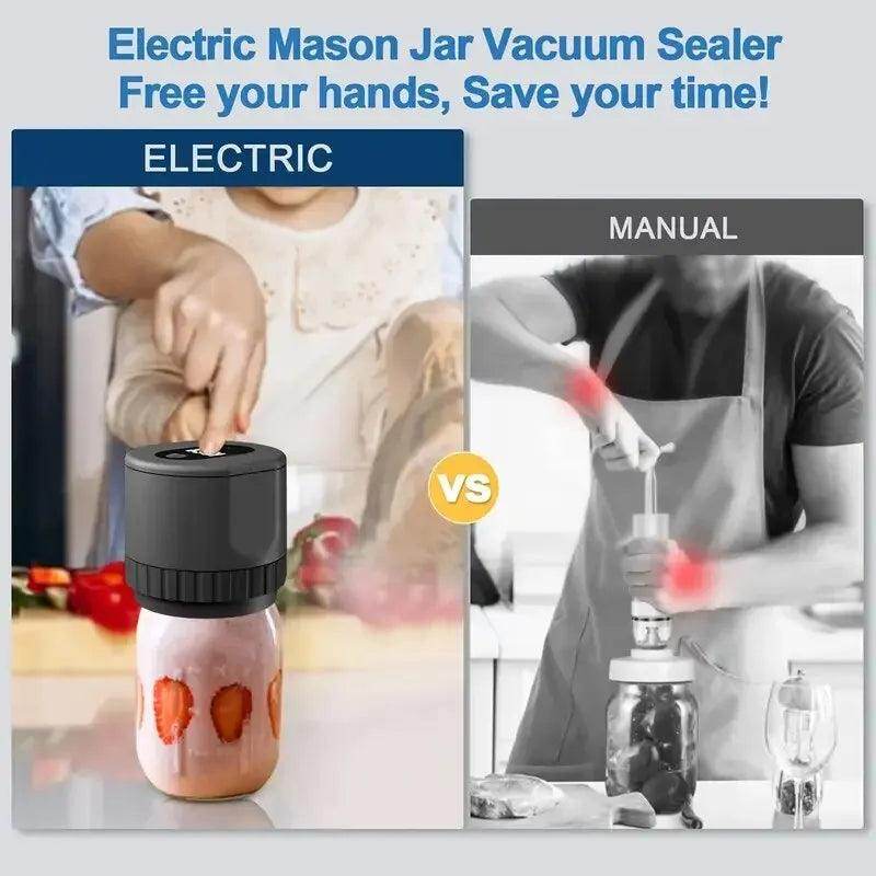 JarSeal™ Mason Jar Vacuum Sealer 🫙 — Electric Food Preservation Kit
