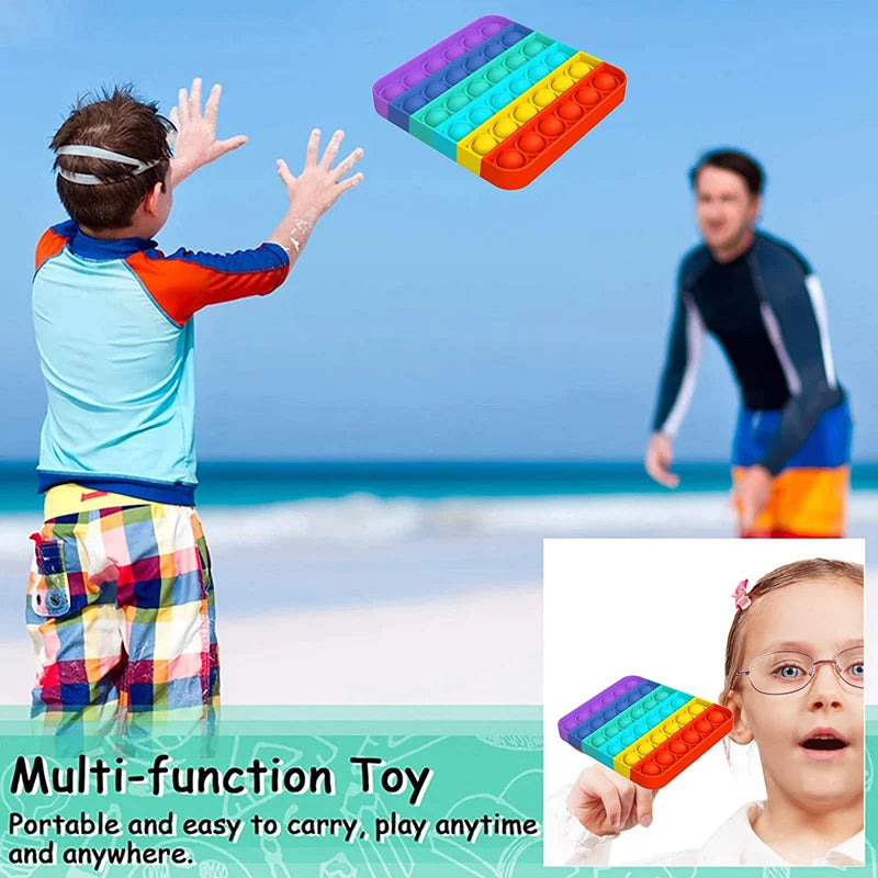 Nee Doh Jellyfish &amp; Cube Squish Toy – Soft Jelly Stress Relief Fidget Sensory