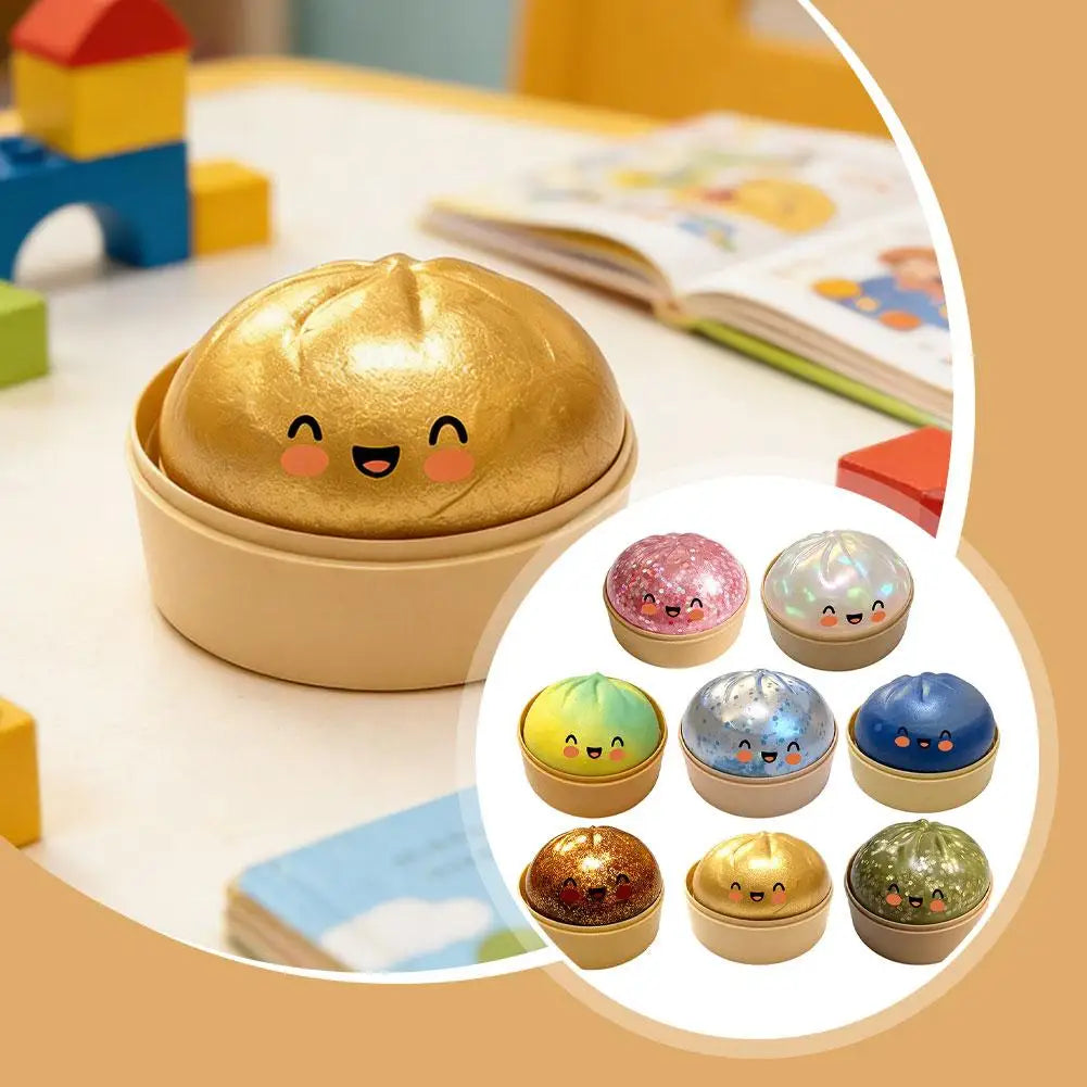VaultBlobs Steamed Bun Squishy — Slow-Rising Glitter Stress Ball