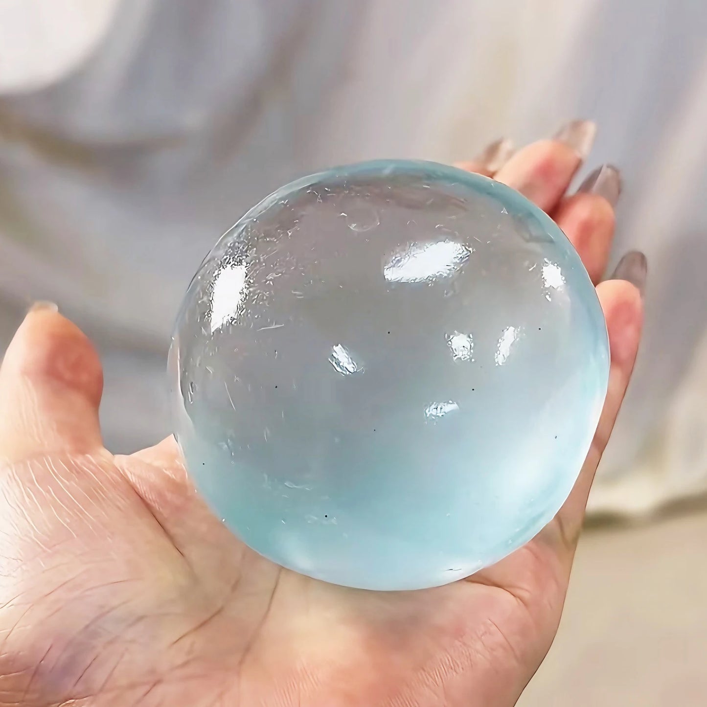 Transparent Crystal Squishy Stress Ball – Anti-Anxiety Decompression Fidget Toy