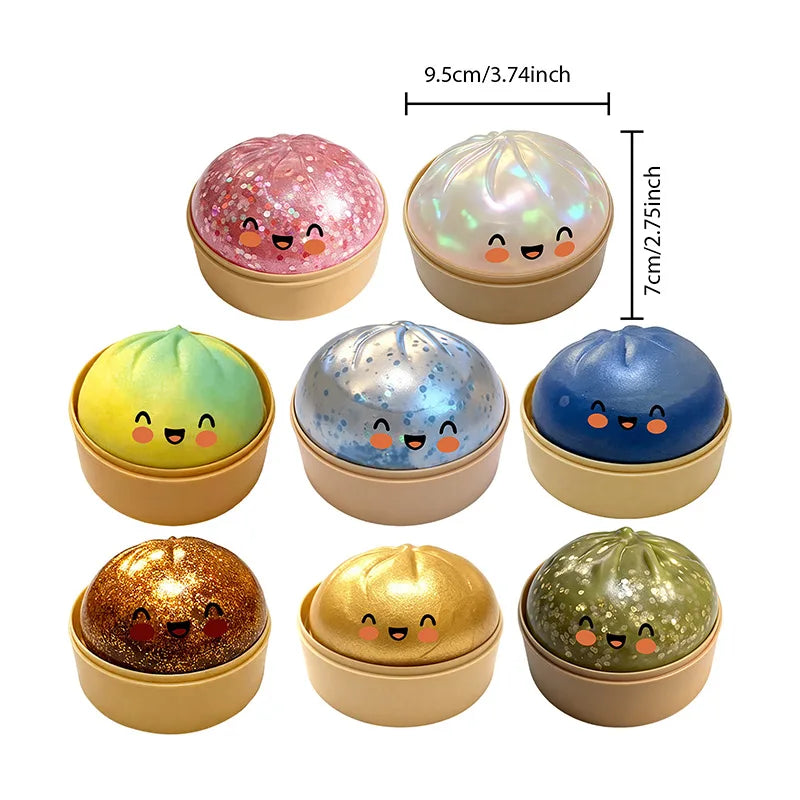 VaultBlobs Glitter Dumpling Squish — Slow-Rebound Stress Ball