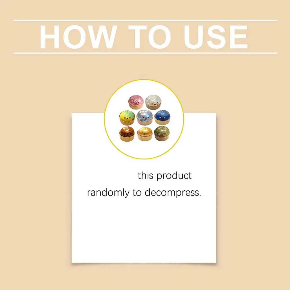 VaultBlobs Steamed Bun Squishy — Slow-Rising Glitter Stress Ball