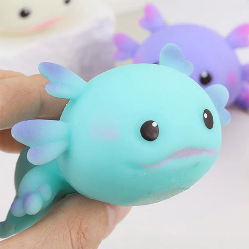 VaultBlobs Mini Axolotl Squeeze Ball — Slow-Rise Sensory Squish