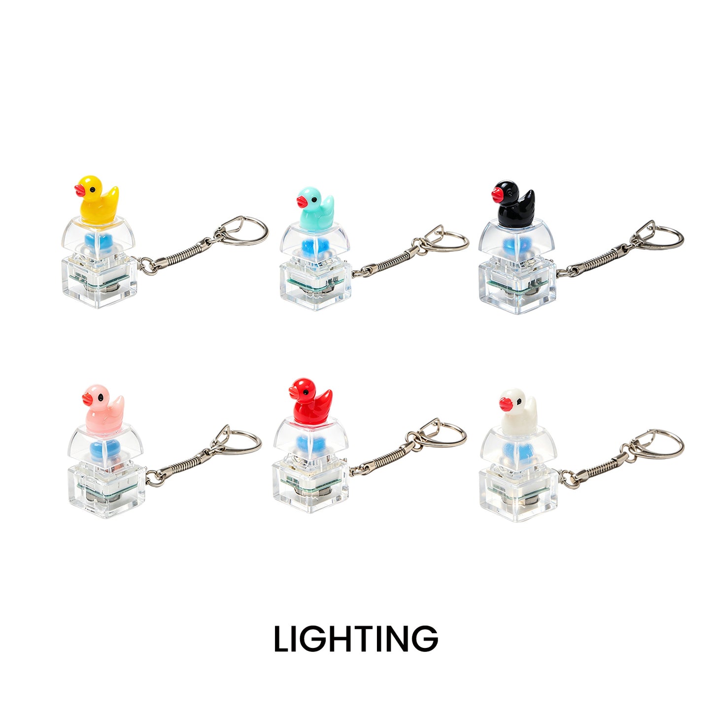 VaultBlock Flash Pop Keychain — Glowing Squeeze Clicker