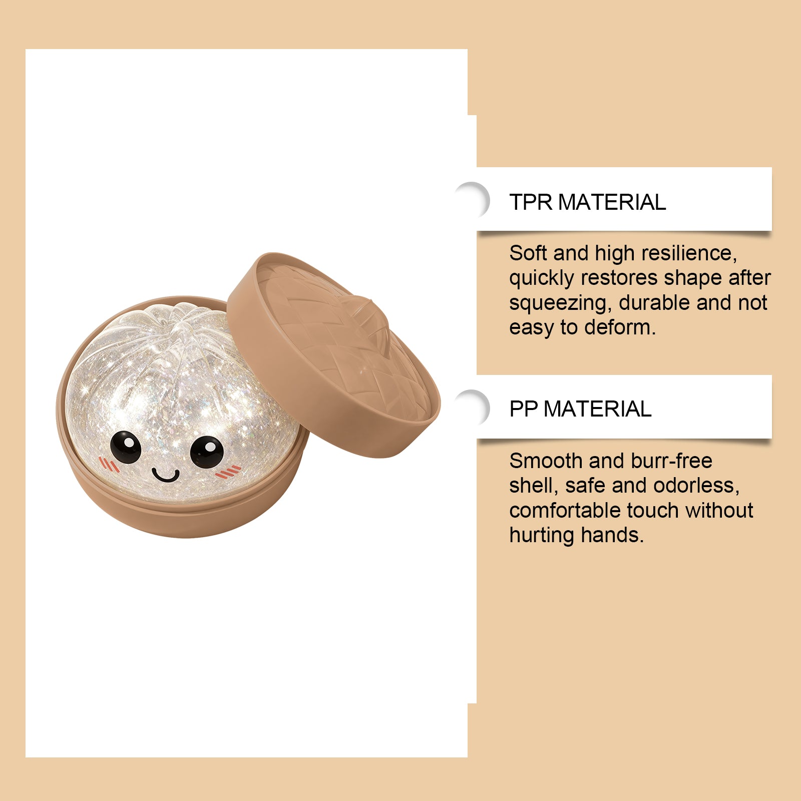 Glitter Steamed-Bun Slow-Rising Squishy