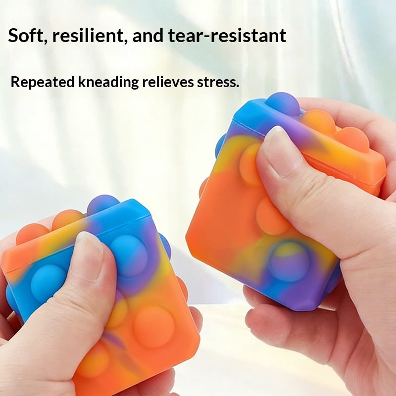 3D Dice Silicone Bubble Squeeze Ball