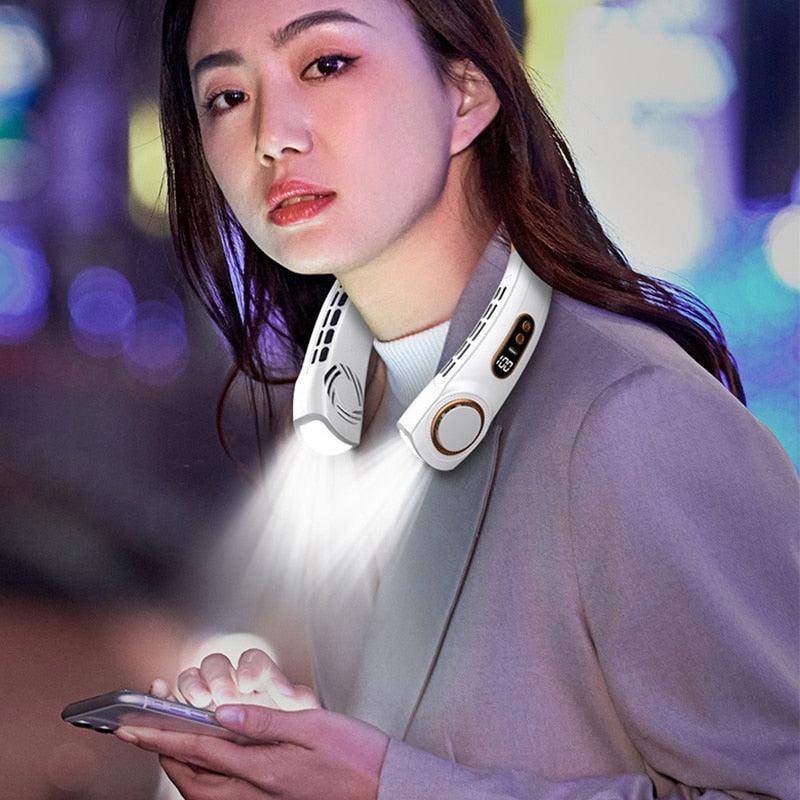 ChillCollar™ Neck Fan ❄️ — Bladeless 5-Speed Wearable Cooling
