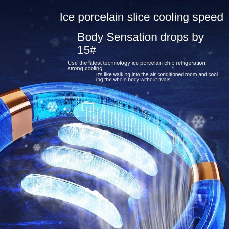 ChillCollar™ Neck Fan ❄️ — Bladeless 5-Speed Wearable Cooling
