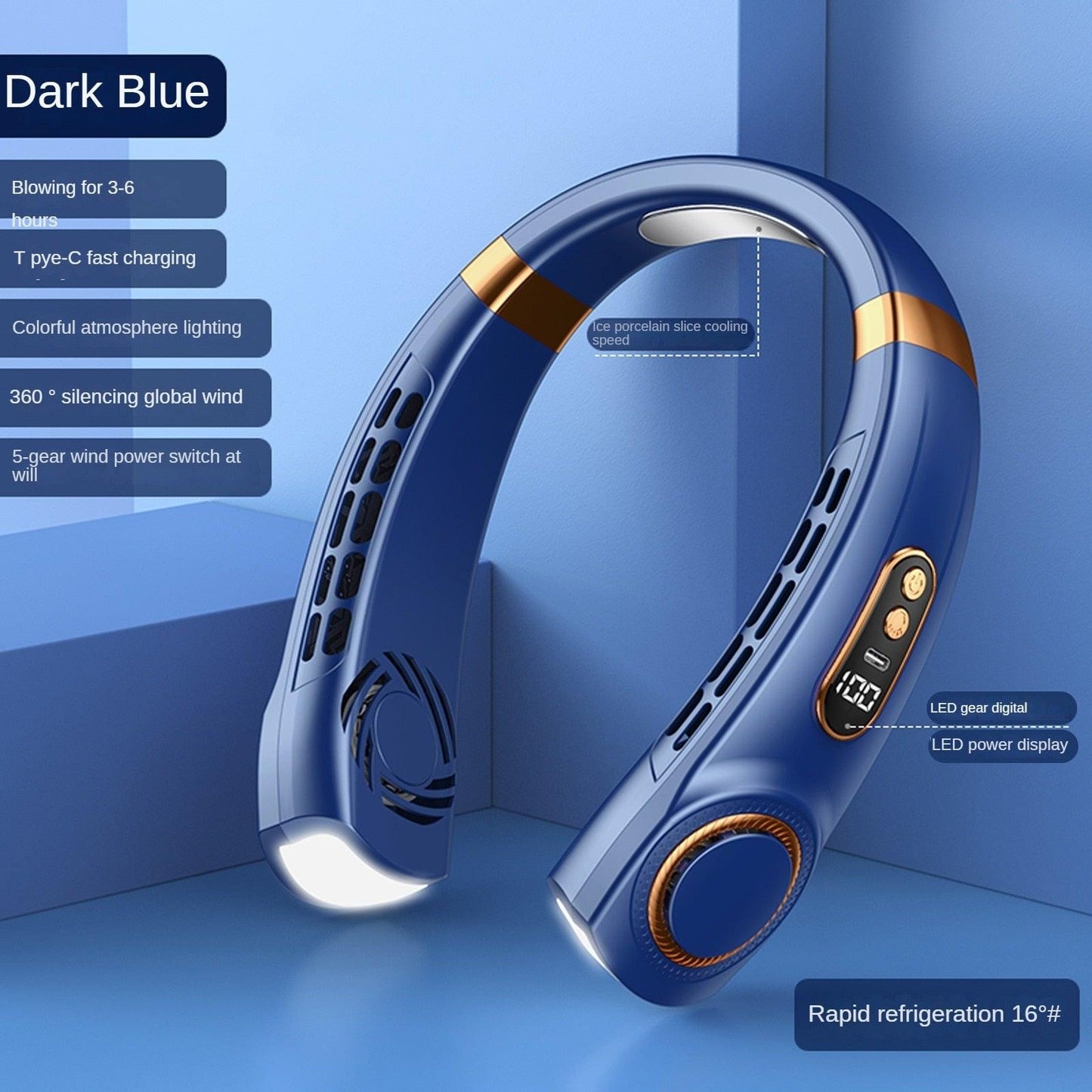 ChillCollar™ Neck Fan ❄️ — Bladeless 5-Speed Wearable Cooling