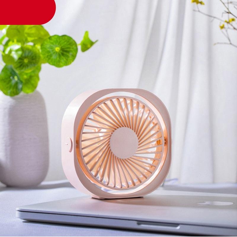SpinBreeze™ 360° Mini Fan 💨 — 3-Speed Quiet Desktop Cooling