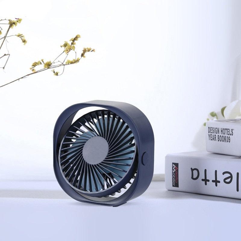 SpinBreeze™ 360° Mini Fan 💨 — 3-Speed Quiet Desktop Cooling
